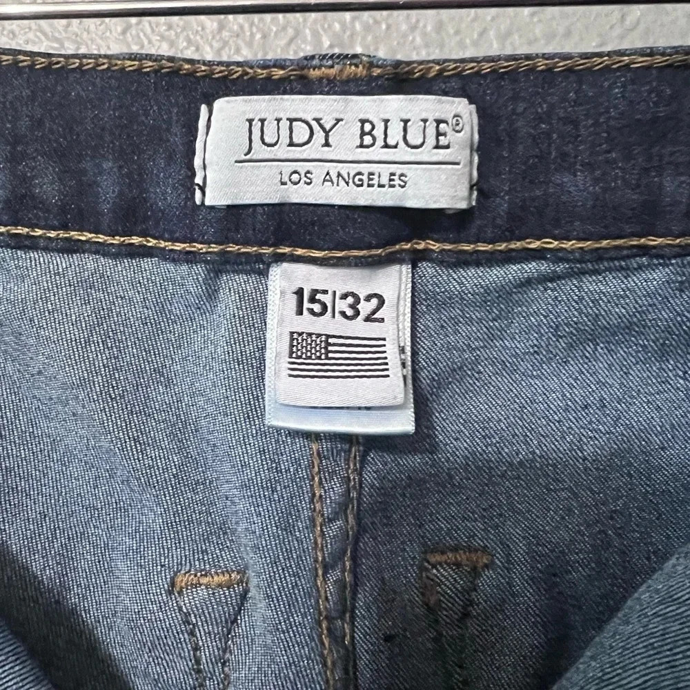 Judy Blue Jeans Womens Sz (15/32) Blue Pull On Super Flare High Rise Stretch EUC - Picture 5 of 7